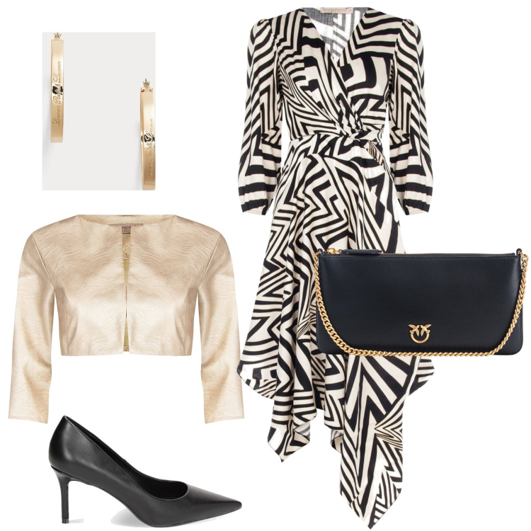 Outfit donna - Total look #1859170. per Cerimonia. Abbinamento con borse a tracolla, bolero, vestiti midi/longuette, décolleté, orecchini.
