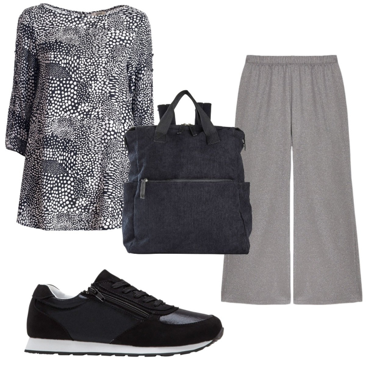 Outfit donna - Total look #1859348. Stile Basic per Tutti i giorni. Abbinamento con sneakers, zaini, bluse, pantaloni.