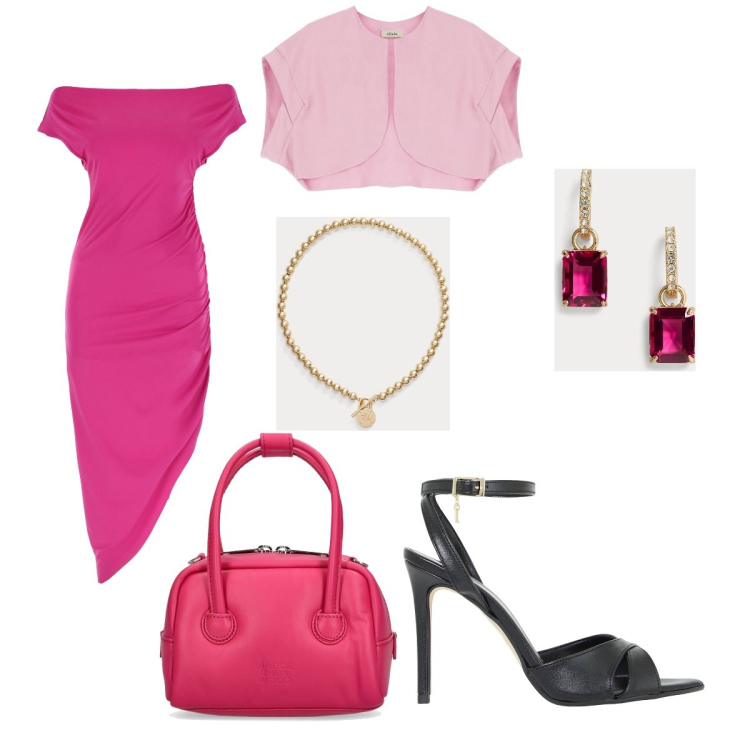 Outfit donna - Total look #1860126. Stile Bon Ton per Serata fuori. Abbinamento con décolleté, vestiti lunghi, blazer, collane, orecchini, borse a mano.