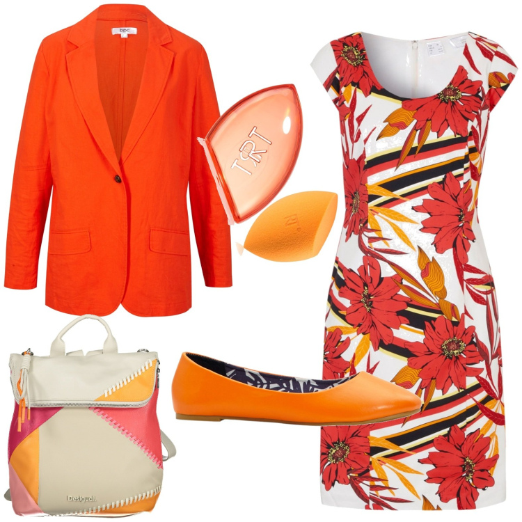 Outfit donna - Chic di giorno. Stile Chic per Tutti i giorni. Abbinamento con vestiti a tubino, blazer, ballerine, fondotinta, zaini.