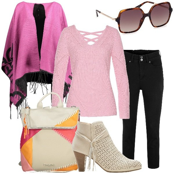 Outfit donna - Urban Explorer: avventure metropolitane. Stile Urban per Tutti i giorni. Abbinamento con jeans, maglieria, stivaletti, cappotti, occhiali da sole, zaini.