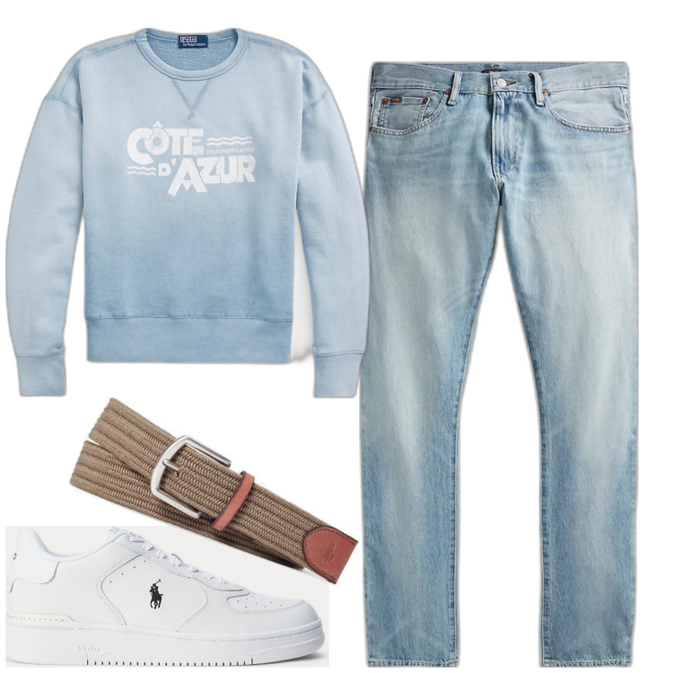 Outfit uomo - Total look #1861001. Stile Casual per Tutti i giorni. Abbinamento con cinture, sneakers, felpe, jeans.