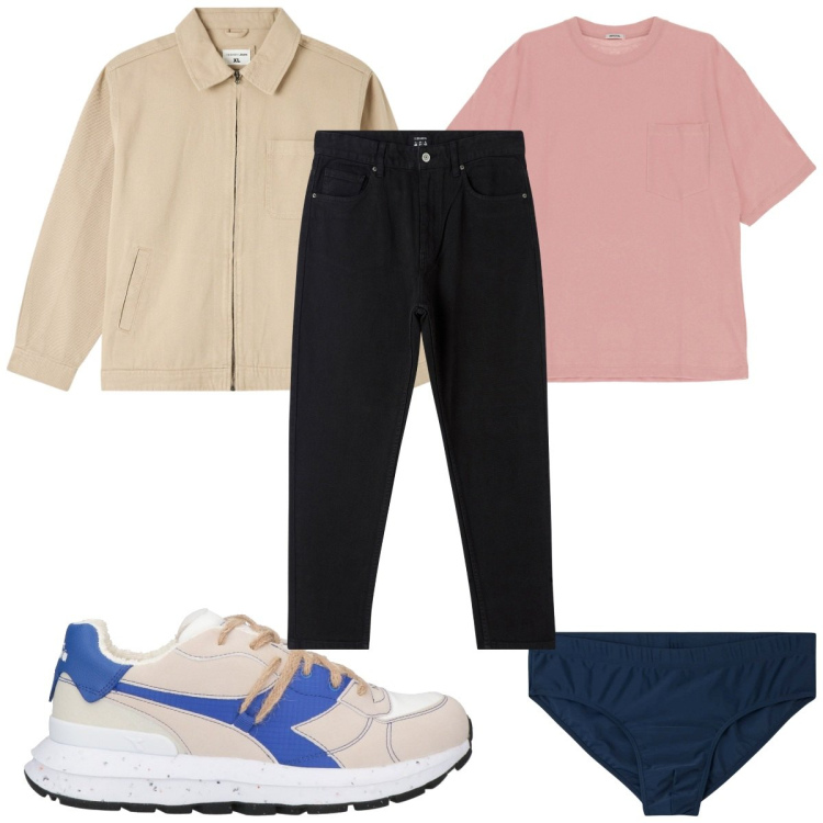 Outfit uomo - Total look #1861201. Stile Trendy per Tutti i giorni. Abbinamento con sneakers, pantaloni, giacche, slip, t-shirt.