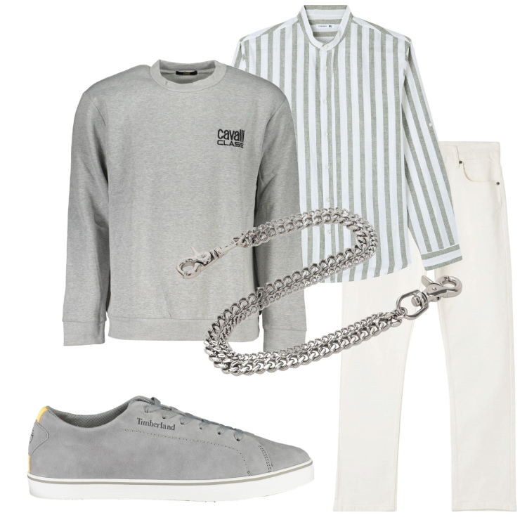Outfit uomo - Camicia rigata. Stile Casual per Tutti i giorni. Abbinamento con camicie, pantaloni, orologi, felpe, scarpe sportive.