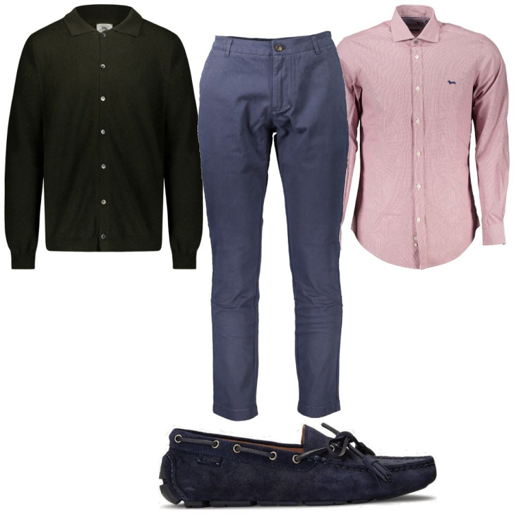 Outfit uomo - Total look #1861963. Stile Casual per Ufficio. Abbinamento con scarpe stringate, polo, pantaloni, camicie.
