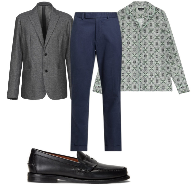 Outfit uomo - Total look #1861969. Stile Casual per Tutti i giorni. Abbinamento con giacche, camicie, scarpe stringate, pantaloni chino.