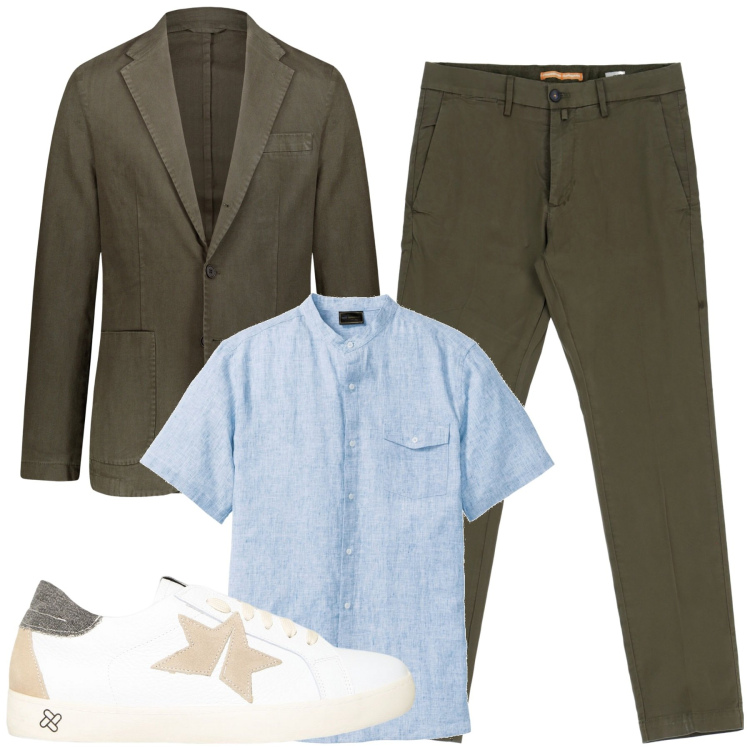 Outfit uomo - Total look #1862030. Stile Urban per Tutti i giorni. Abbinamento con camicie a manica corta, sneakers, pantaloni, giacche.