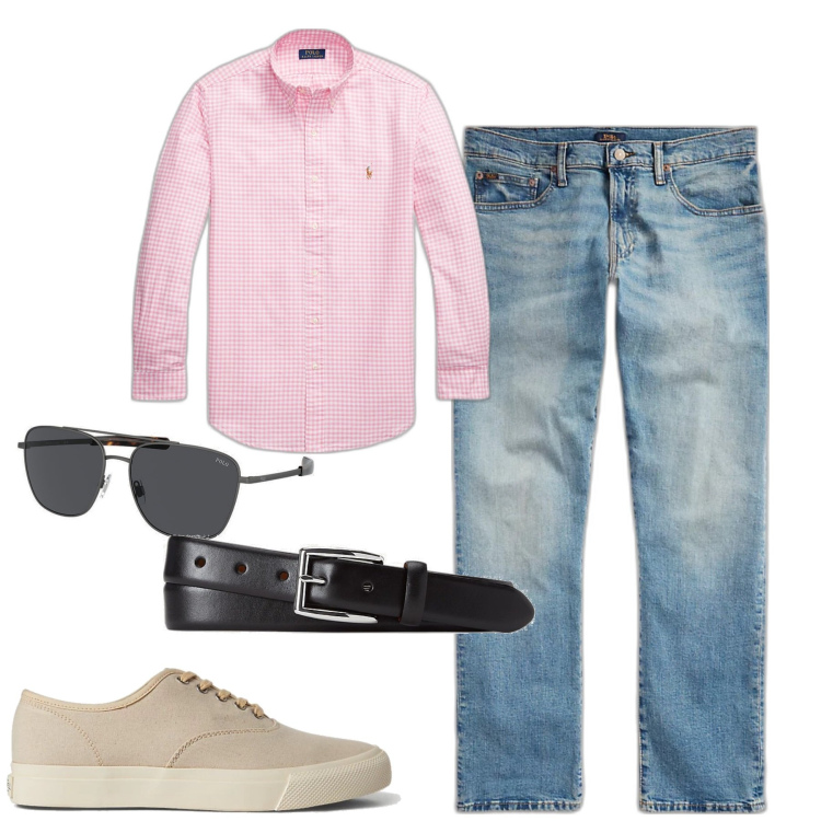 Outfit uomo - Total look #1862064. Stile Urban per Tutti i giorni. Abbinamento con sneakers, cinture, jeans, occhiali da sole, camicie.