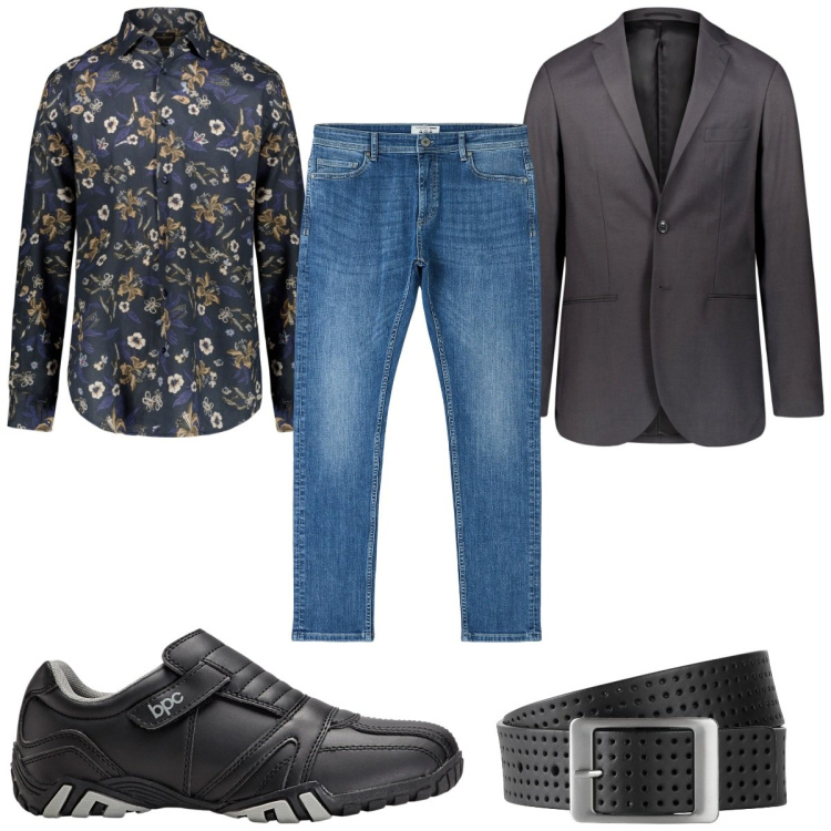 Outfit uomo - Total look #1862195. Stile Trendy per Cerimonia. Abbinamento con scarpe stringate, cinture, jeans skinny, camicie, giacche.