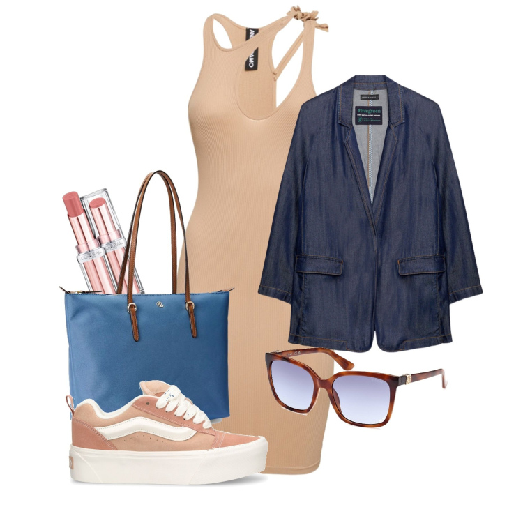 Outfit donna - Ghost outfitter- aprile. Stile Urban per Tutti i giorni. Abbinamento con rossetti, borse tote, blazer, vestiti, occhiali da sole, sneakers.