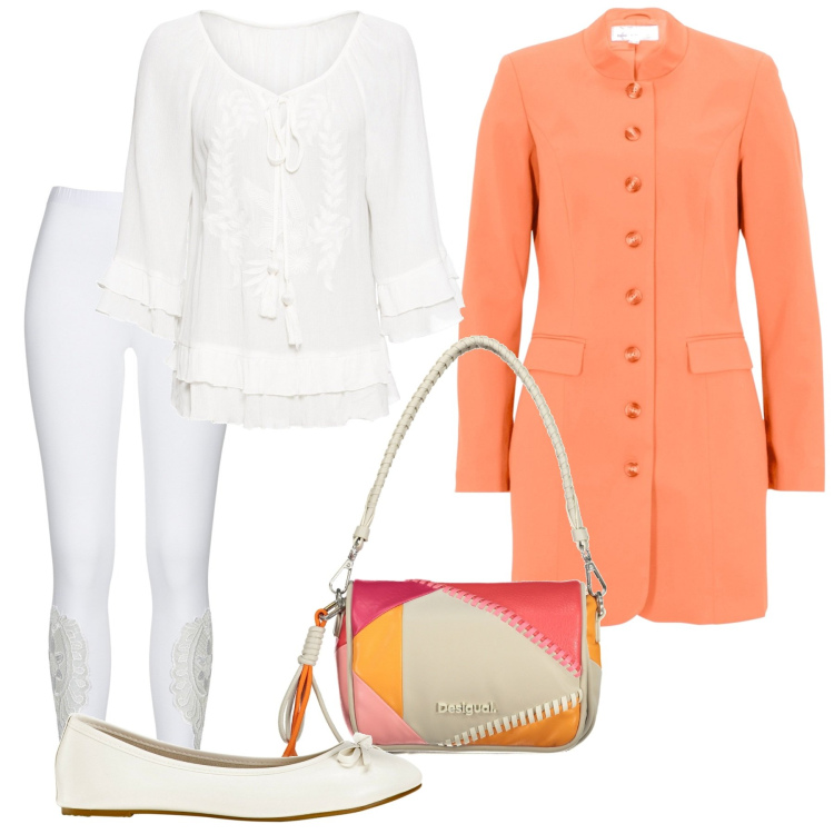 Outfit donna - Total look #1863365. Stile Boho per Cerimonia. Abbinamento con ballerine, tuniche, blazer, leggings, borse a spalla.