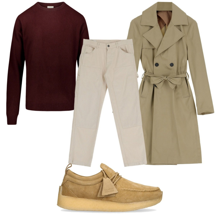 Outfit uomo - Total look #1863387. Stile Trendy per Tutti i giorni. Abbinamento con pantaloni, cappotti, maglieria, scarpe stringate.