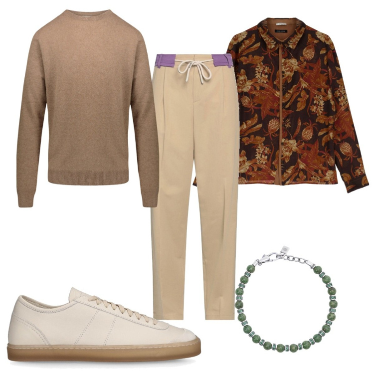 Outfit uomo - Total look #1863507. Stile Trendy per Tutti i giorni. Abbinamento con pantaloni, braccialetti, camicie, maglieria, sneakers.