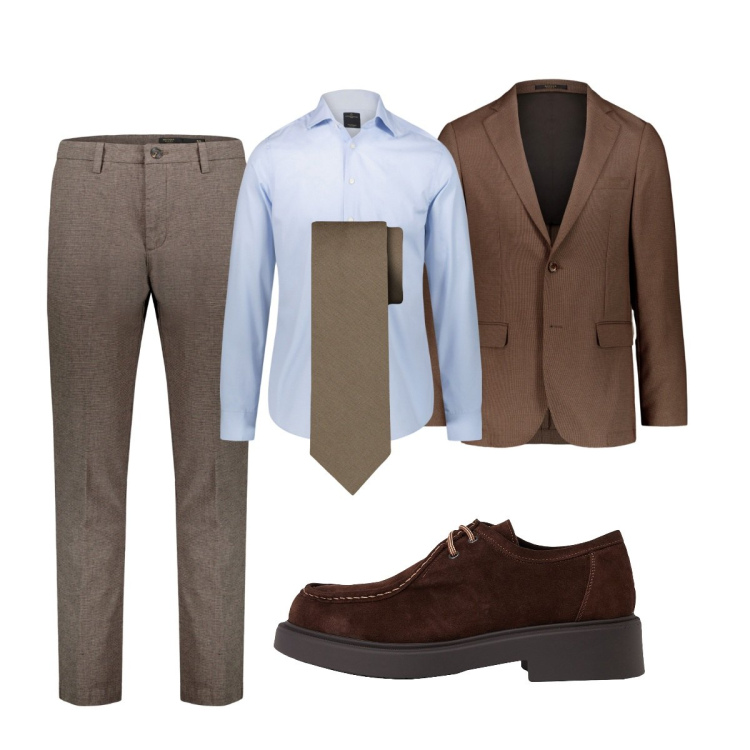 Outfit uomo - Total look #1864071. Stile Business/Elegante per Ufficio. Abbinamento con scarpe stringate, giacche, camicie, pantaloni, cravatte.