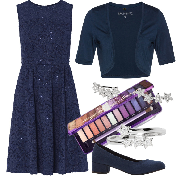 Outfit donna - Total look #1864701. Stile Chic per Cerimonia. Abbinamento con vestiti, blazer, décolleté, ombretti, anelli, orecchini.