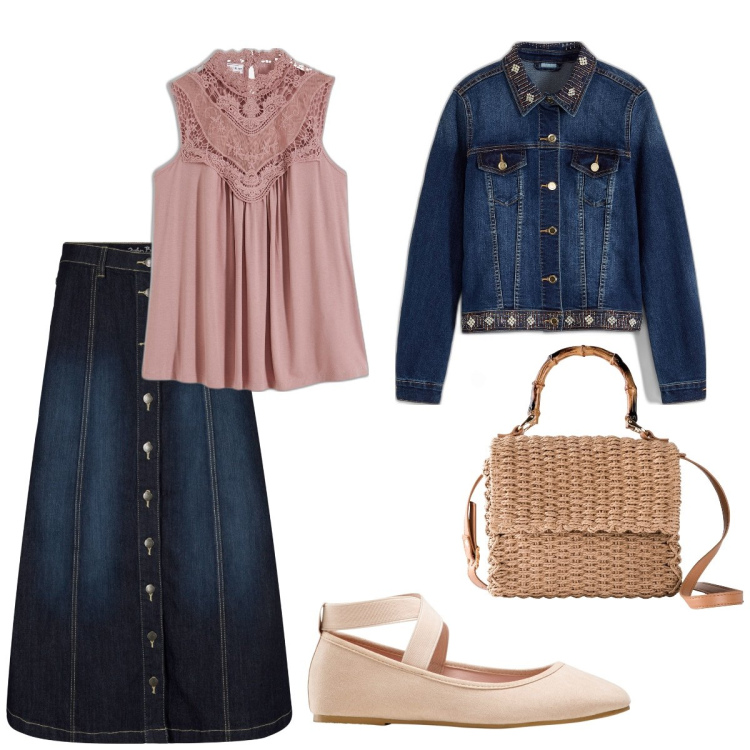 Outfit donna - Una giacca per la sera. Stile Casual chic per Serata fuori. Abbinamento con top, gonne longuette, blazer, ballerine, borse a mano.
