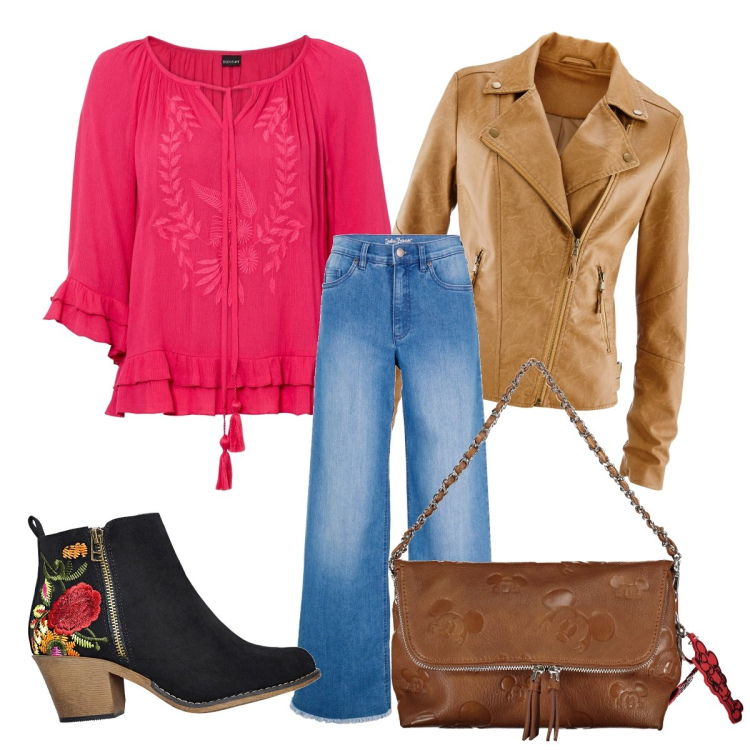Outfit donna - Primavera bohemien oversize. Stile Boho per Tutti i giorni. Abbinamento con jeans, tuniche, stivaletti, blazer, borse a spalla.