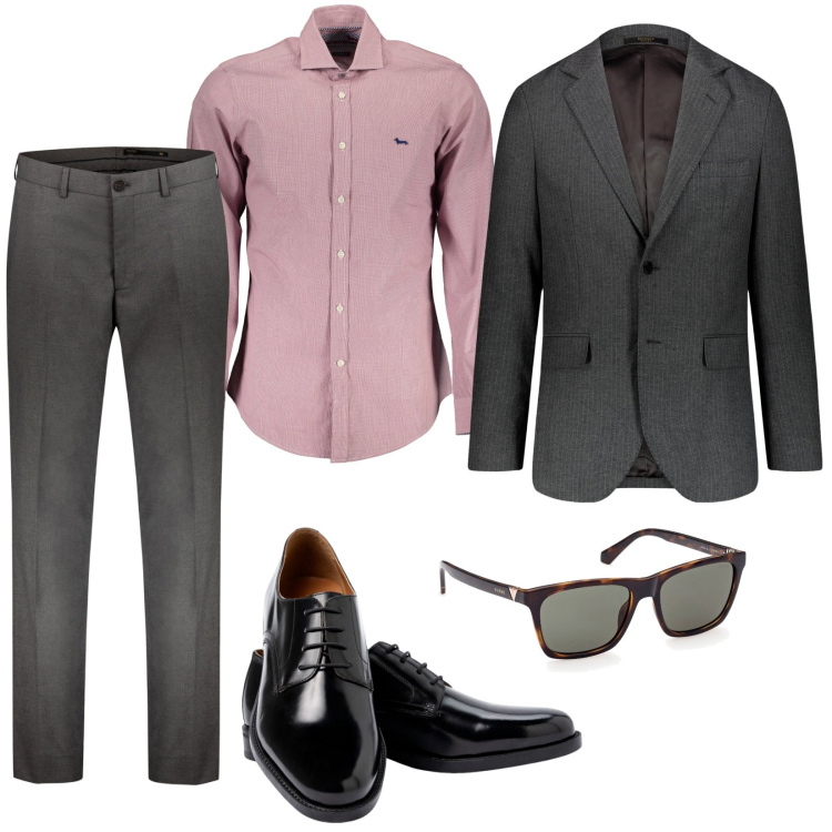 Outfit uomo - Total look #1866672. Stile Business/Elegante per Ufficio. Abbinamento con giacche, pantaloni, scarpe stringate, camicie, occhiali da sole.