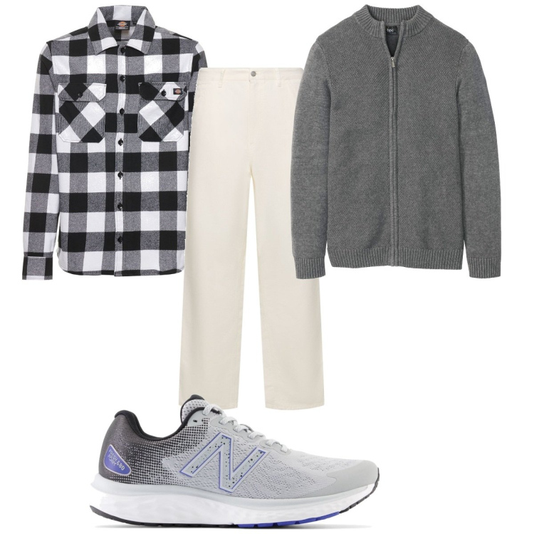 Outfit uomo - Total look #1866966. Stile Casual per Tutti i giorni. Abbinamento con cardigans, scarpe sportive, camicie, jeans.