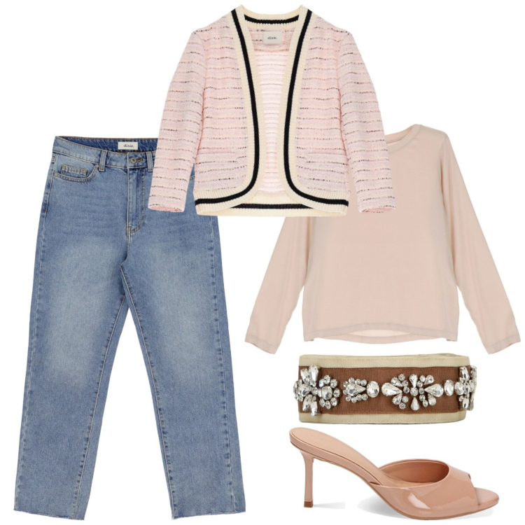 Outfit donna - Dixie - Venice City Guide. Stile Casual chic per Tutti i giorni. Abbinamento con pantofole, jeans slim fit, cinture, t-shirt, blazer.