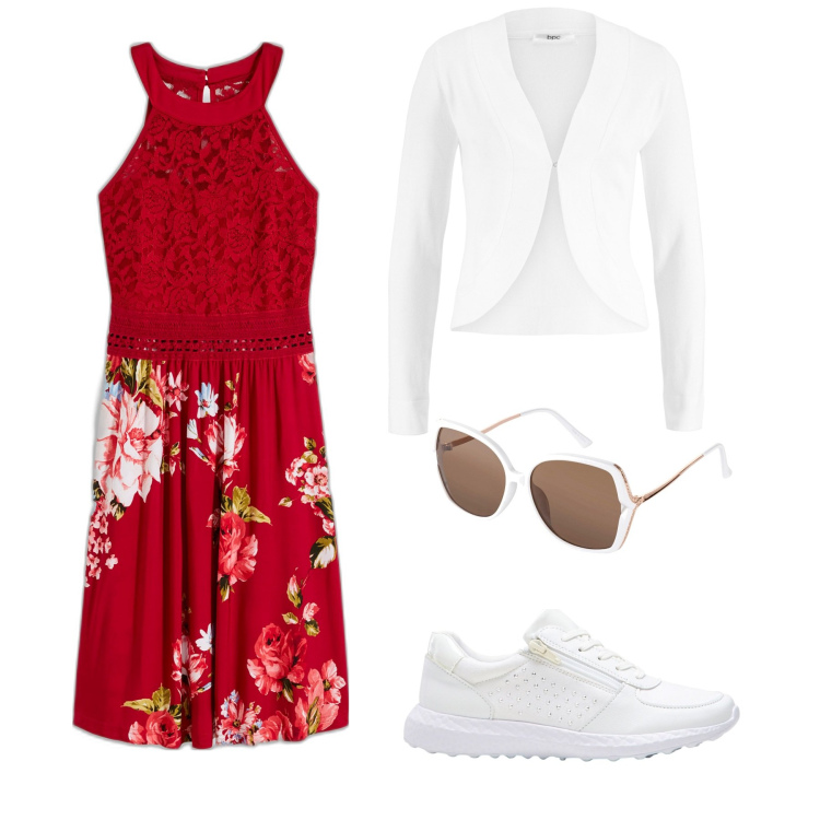 Outfit donna - Total look #1867270. Stile Sporty chic per Tutti i giorni. Abbinamento con sneakers, vestiti, blazer, occhiali da sole.