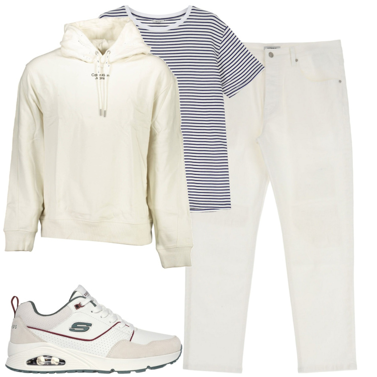 Outfit uomo - Total look #1867555. Stile Casual per Tutti i giorni. Abbinamento con pantaloni, t-shirt, felpe con cappuccio, sneakers.