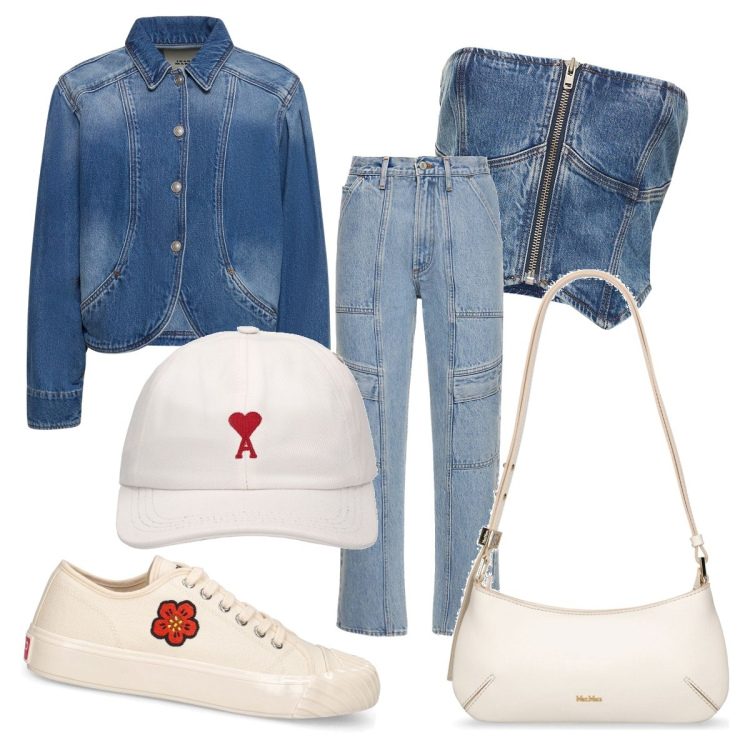 Outfit donna - Luisaviaroma spring time. Stile Casual chic per Tutti i giorni. Abbinamento con jeans dritti, borse a spalla, sneakers, top, cappotti, cappelli.