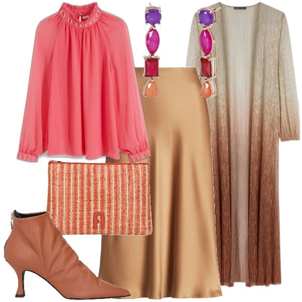 Outfit donna - Cerimonia. Stile Bon Ton per Cerimonia. Abbinamento con bluse, stivaletti, orecchini, gonne, cardigans, pochette.