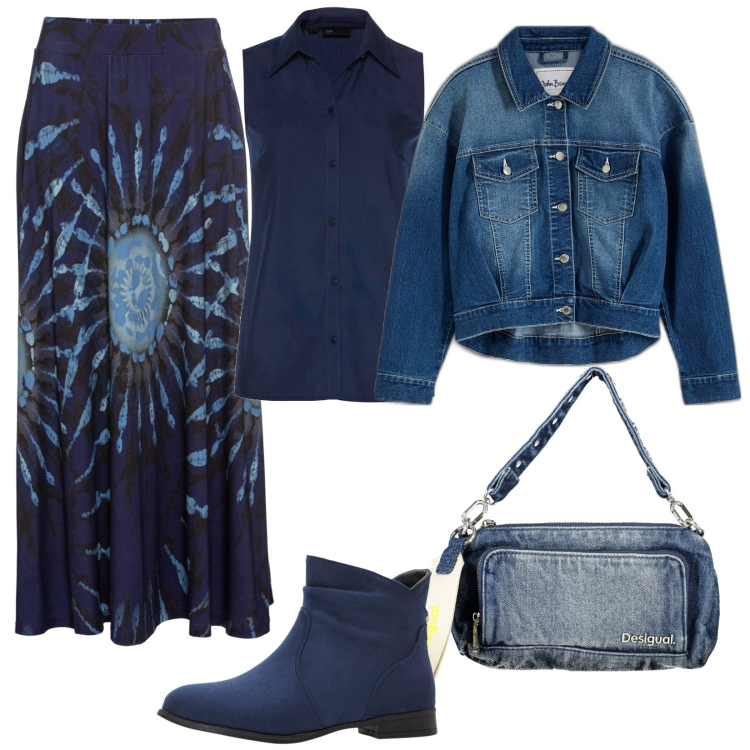Outfit donna - La gonna per la primavera. Stile Trendy per Tutti i giorni. Abbinamento con gonne, stivaletti, blazer, camicie, borse a spalla.