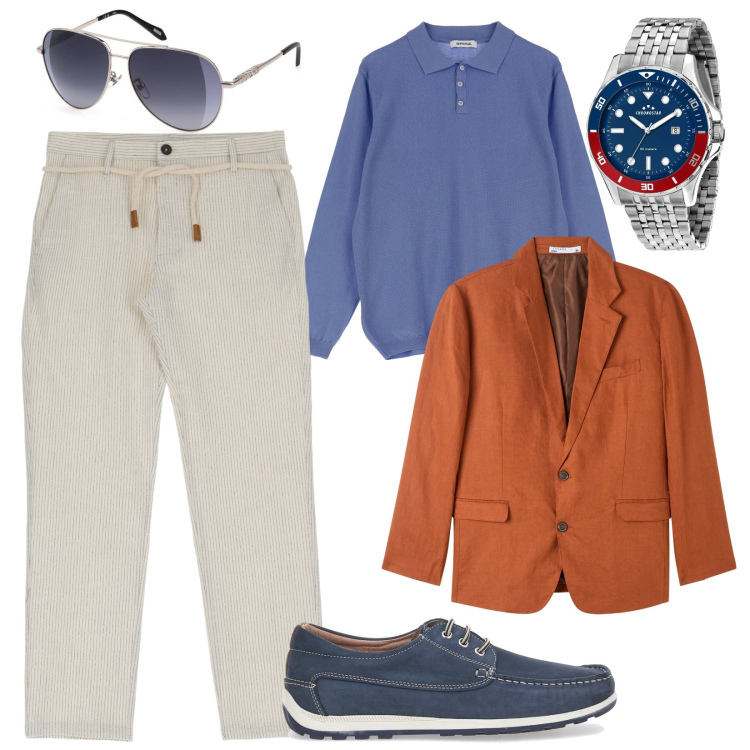 Outfit uomo - Gli occhiali da sole. Stile Urban per Tutti i giorni. Abbinamento con orologi, giacche, pantaloni, pullovers, scarpe stringate, occhiali da sole.