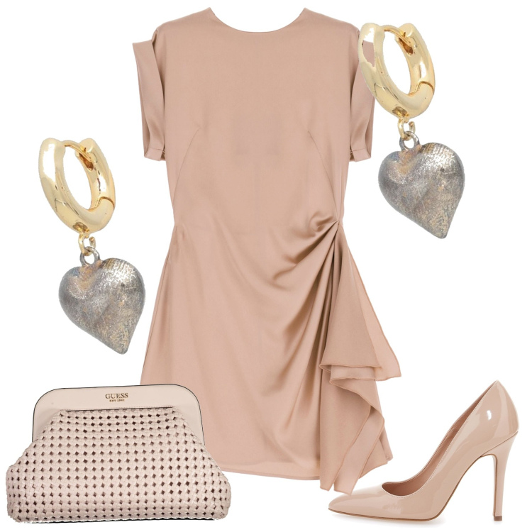 Outfit donna - Maggio. Stile Chic per Cerimonia. Abbinamento con orecchini, vestiti corti, décolleté, borse a mano.