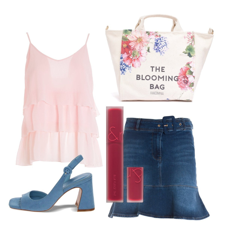 Outfit donna - Balze e voile. Stile Romantica per Tutti i giorni. Abbinamento con rossetti, gonne, borse tote, top, sandali col tacco.