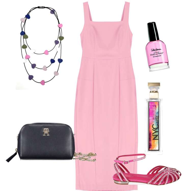 Outfit donna - Il bijou che svolta il look. Stile Glamour per Serata fuori. Abbinamento con collane, smalti, profumi, vestiti midi/longuette, ballerine, borse a tracolla.