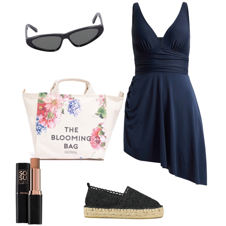 Outfit donna - Summer’s vibes. Stile Bon Ton per Mare. Abbinamento con vestiti da spiaggia, terre, borse tote, espadrillas, occhiali da sole.
