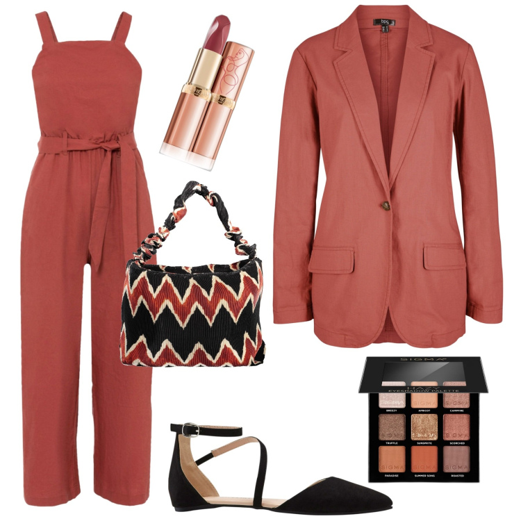 Outfit donna - Total look #1871122. Stile Casual per Tutti i giorni. Abbinamento con tute, blazer, ballerine, rossetti, ombretti, borse a spalla.