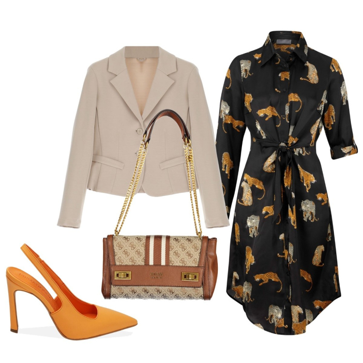 Outfit donna - Auguri Mamma!. Stile Bon Ton per Tutti i giorni. Abbinamento con vestiti chemisier, blazer, décolleté, borse a spalla.