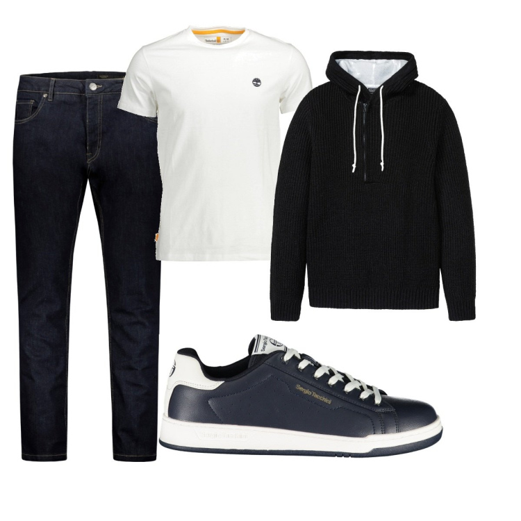 Outfit uomo - Total look #1871838. Stile Casual per Tutti i giorni. Abbinamento con maglieria, jeans, scarpe sportive, t-shirt.