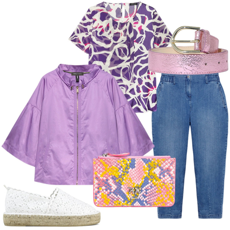 Outfit donna - Casual. Stile Casual per Tutti i giorni. Abbinamento con borse a spalla, cinture, espadrillas, jeans, blazer, bluse.