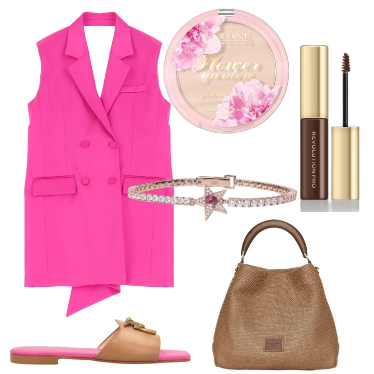 Outfit donna - Total look #1872333. Stile Minimal per Serata fuori. Abbinamento con ciprie, mascara, braccialetti, ciabatte, vestiti corti, borse a mano.