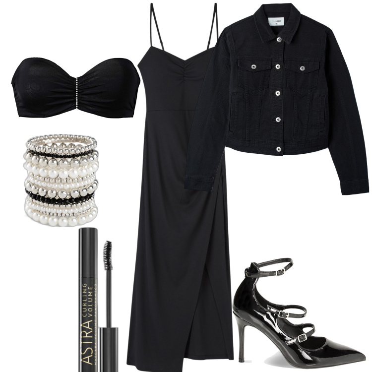 Outfit donna - Bracciale di perle. Stile Sexy per Serata fuori. Abbinamento con reggiseni, braccialetti, mascara, vestiti lunghi, blazer, décolleté.