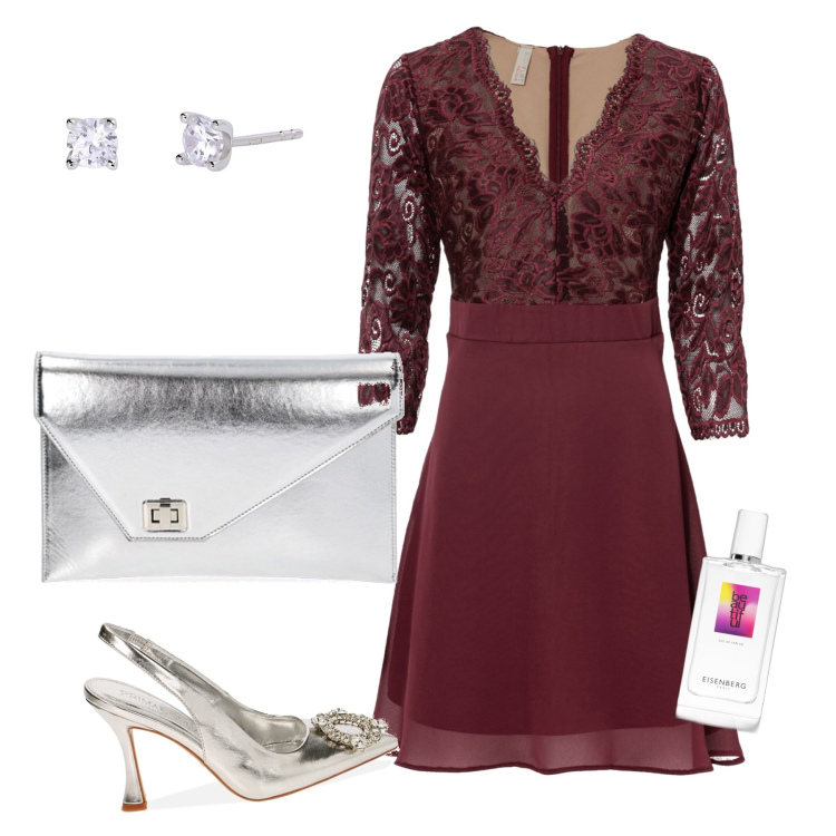 Outfit donna - Cerimonia glamour. Stile Glamour per Cerimonia. Abbinamento con vestiti midi/longuette, profumi, orecchini, pochette, décolleté.