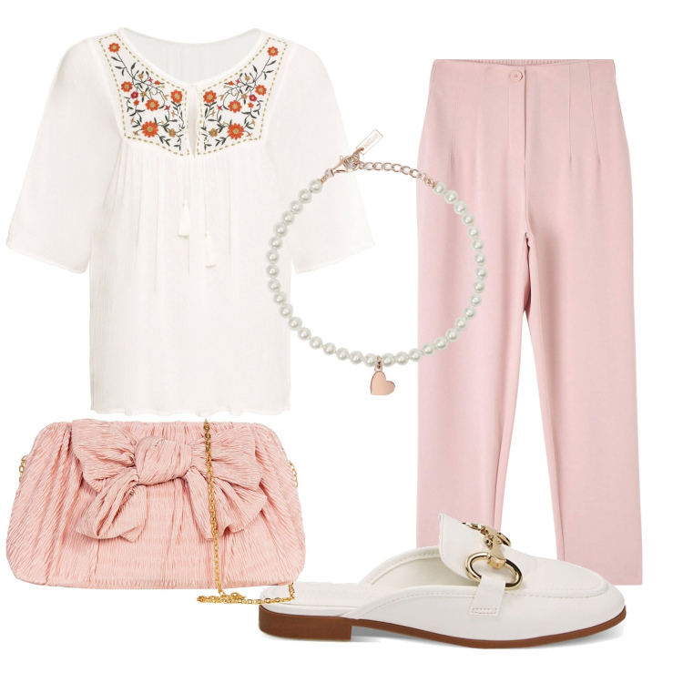 Outfit donna - Total look #1873500. Abbinamento con tuniche, pantaloni chino, braccialetti, pochette, sabot.