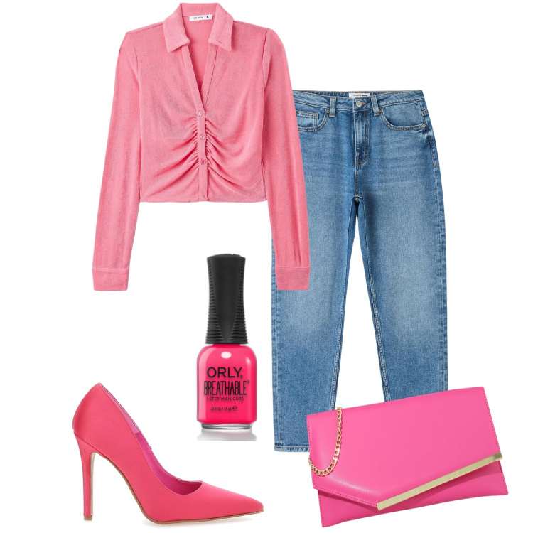 Outfit donna - Il jeans sexy. Stile Sexy per Serata fuori. Abbinamento con smalti, camicie, jeans mom, pochette, décolleté.