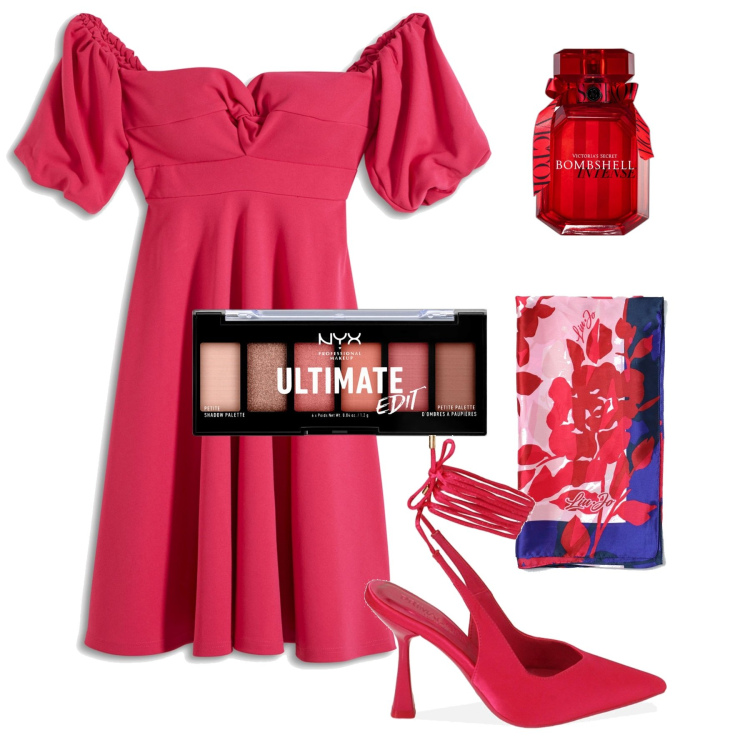 Outfit donna - Total look #1874993. Stile Sexy per Serata fuori. Abbinamento con vestiti, ombretti, profumi, décolleté, foulard.