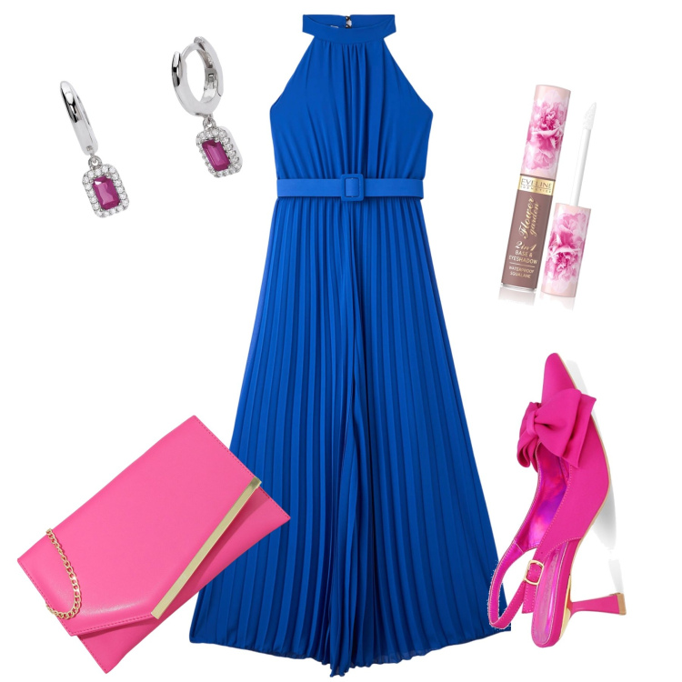 Outfit donna - Romantica cerimonia. Stile Romantica per Cerimonia. Abbinamento con ombretti, tute, orecchini, pochette, décolleté.