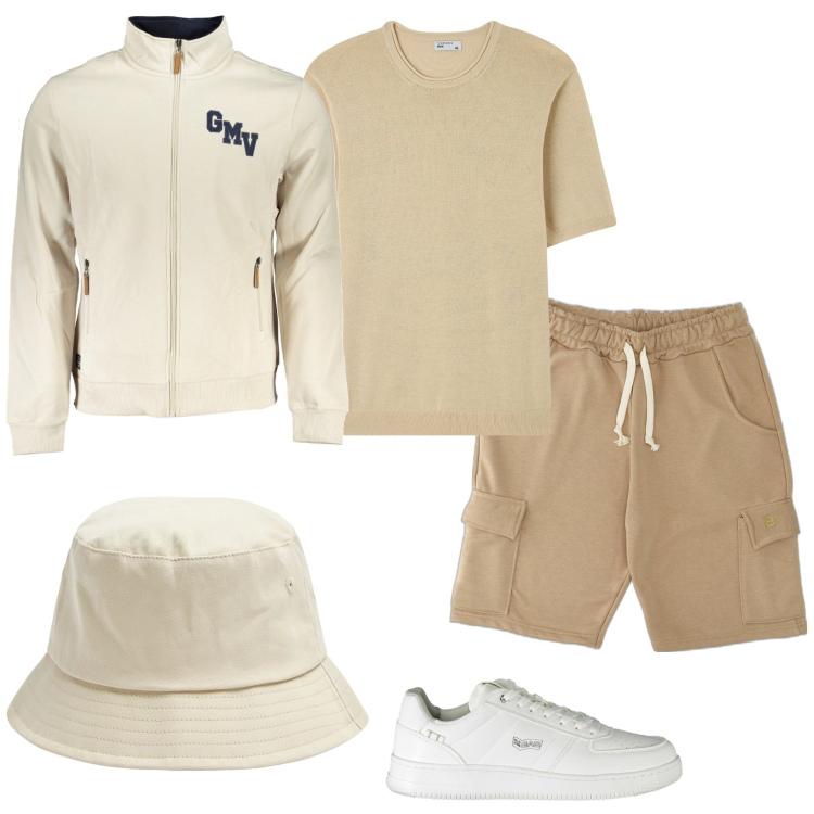 Outfit uomo - Giornata in famiglia. Stile Casual per Tutti i giorni. Abbinamento con cappelli, t-shirt, pantaloni, felpe, sneakers.