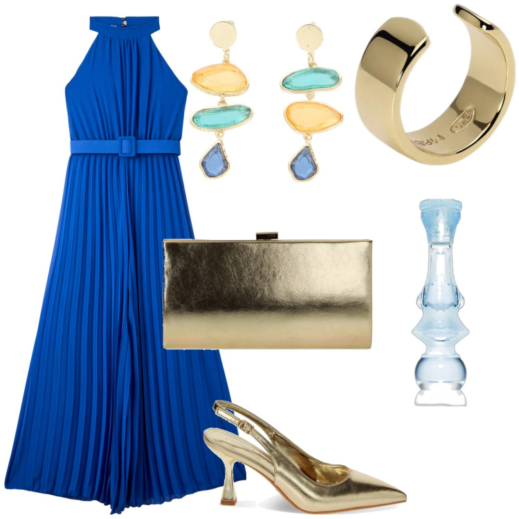 Outfit donna - Total look #1875269. Stile Glamour per Cerimonia. Abbinamento con profumi, orecchini, tute, décolleté, pochette, orecchini.