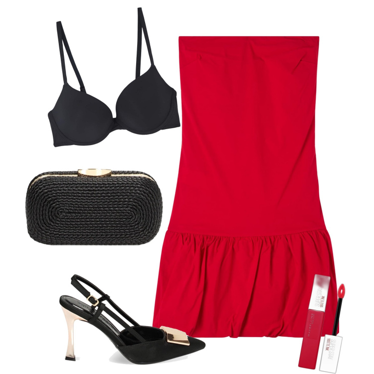Outfit donna - Terranova e primadonna tres chic. Stile Chic per Serata fuori. Abbinamento con rossetti, vestiti corti, reggiseni, décolleté, clutch.