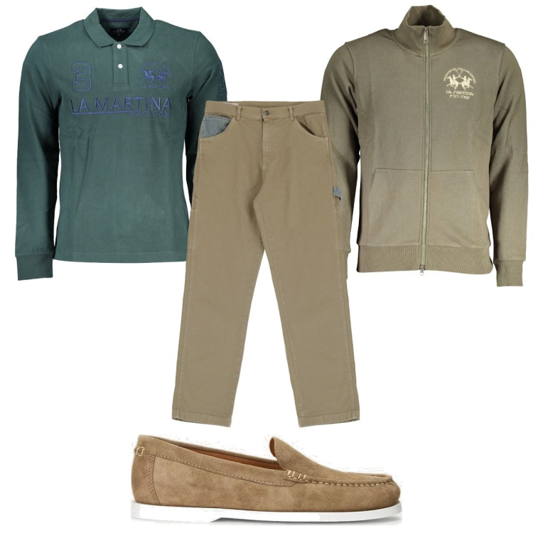 Outfit uomo - Total look #1875606. Stile Casual per Tutti i giorni. Abbinamento con pantaloni, scarpe stringate, polo, felpe.
