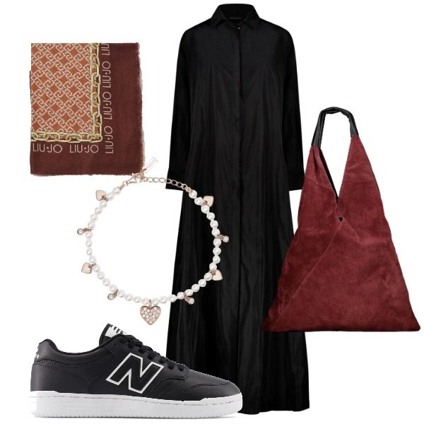 Outfit donna - Total look #1875732. Stile Urban per Tutti i giorni. Abbinamento con braccialetti, sneakers, vestiti, borse a spalla, sciarpe.
